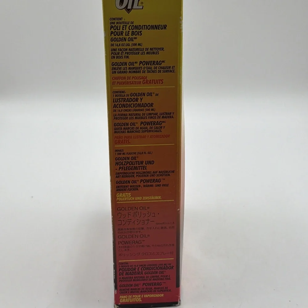 Rare Golden Oil Wood Care Kit Polisher & Conditioner Power Rag As Seen On TV